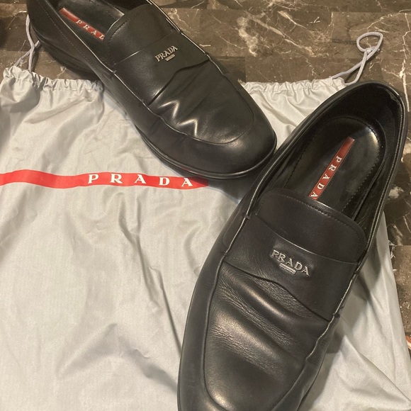 Prada Other - Prada Milano Leather Loafers Size 10 In Dustbag